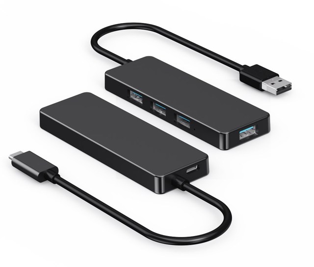 Type C 4-Port Ultra-Slim Super Speed Data USB 3.0 Hub With 20cm Extended Cable 4 Port USB HUB