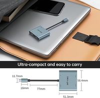 Divisor USB C MT-VIKI 4K60HZ, Adaptador Tipo C a Doble HDMI 4 en 1