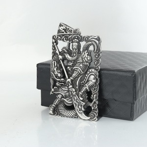 Collar con colgante de plata tibetana Guan Yu de yunnique, diseño de guerrero chino a la moda para hombre, joyería tallada en 3D, regalo - Product Image 4