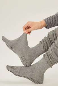 Chaussettes au genou tricotées Pilates pour femmes Style académique Long Stretch bas au genou bas de manchette pour l'automne pour les filles jeunes - Product Image 5