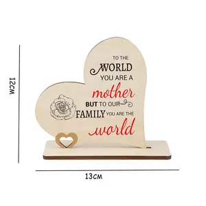 Produk penjualan laris baru hadiah Hari Ibu Hari Ayah dekorasi meja kayu kerajinan tangan kayu