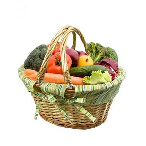 Wholesale Drink Food Storage <strong>Trug</strong> Colorful Multi-purpose Simple Style Oval Willow Rattan Wicker Gift Baskets 2 with Handles - Product Image 1