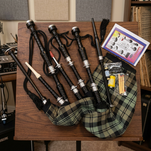 Obexa Bagpipe écossais pleine taille Highland Great Bagpipe 45+ Tartans Type Cornet Montures Argentées Bois Noir Modèle OBB-299233 PK - Product Image 3