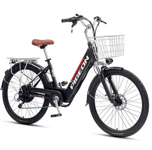 便宜的26英寸其他48V Ebike女男电动城市电动自行车2023 350W 10Ah 201Ah成人带篮子电动自行车