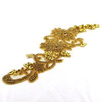 Applique en strass perlée faite à la main pour corsage de robe de mariée, vente en gros, petite quantité, paire ou pièce unique