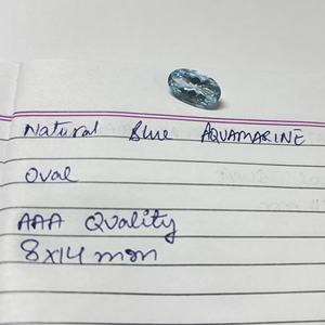 พลอยอะความารีนเบอร์ริลทรงรี 8x14 มม. สีฟ้าซานตามาเรีย พลอยหลวมทรงรี คุณภาพสูง ได้รับการรับรอง - Product Image 5