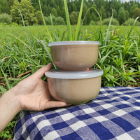 Bol et couvercle en coque de riz de qualité alimentaire, écologiques, biodégradables, personnalisables, pour usage domestique – Vente chaude
