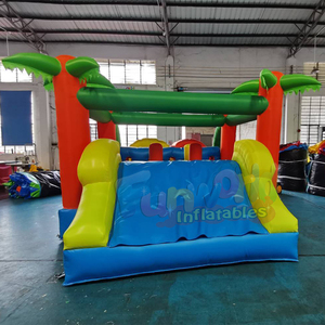 บ้านลมเป่าลมสำหรับเด็กเล่นกลางแจ้งพร้อมสไลเดอร์ คอมโบป่าดงดิบพร้อมเครื่องเล่นกีฬาแบบอุปสรรค บ้านลมเชิงพาณิชย์ - Product Image 3