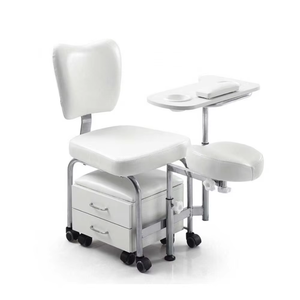 Modern Pedicure Nail Table Manicure Chair in Black White Pink With Movable <b>Stool</b> for Barbershop - Product Image 6
