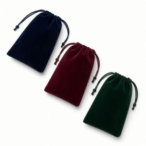 ถุงกำมะหยี่สีน้ำเงินหรูหราแบบขายส่ง ถุงใส่เครื่องประดับเนื้อนุ่มพร้อมเชือกรูด - Product Image 3