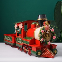Miniatures de trains en fer, modèles mignons en métal, figurines amusantes, accessoires de bureau, décorations de Noël anciennes pour la maison