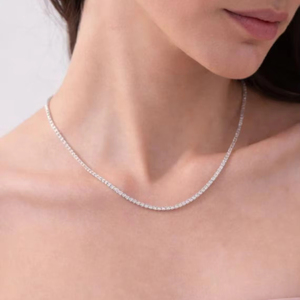Elegante Collar Gargantilla de Tenis con Diamantes Chapado en Oro Rosa y Cadena de Eslabones, Diseño Minimalista para Regalo de Boda y Compromiso - Product Image 5