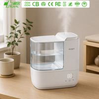 RUNAL Humidificateur d'air intelligent à vapeur chaude H2O avec réservoir d'eau de petite capacité 2L, compatible Tuya Wifi, certifié CB CE KC pour la pièce