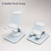 Support de téléphone en métal pliable et rotatif pour bureau, support universel pour tablette, idéal pour regarder des films, des émissions en direct, etc.