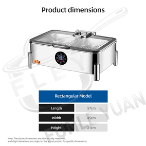 Réchaud électrique professionnel FLEY, température réglable, en acier inoxydable 304, pour restaurant, hôtel et banquet - Product Image 2