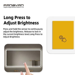 Miễn phí mẫu LED gương mờ cảm biến cảm ứng chuyển đổi một nút một/ba màu 100-240V DC12V 12W tích hợp trình điều khiển điện - Product Image 3
