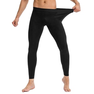Leggings da Uomo Vedo per Palestra in Dropshipping con Logo Personalizzato, <span class=keywords><strong>Neri</strong></span> a Compressione per Sport Corsa e Allenamento Atletico, Pantaloni Aderenti da Fitness - Product Image 4