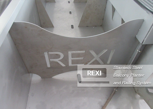 Modern Outdoor Stainless Steel Balcony <strong>Planter</strong> and <strong>Railing</strong> System - Product Image 3