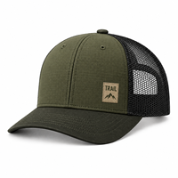 Casquettes de camionneur en maille respirantes unisexes à 6 panneaux bicolores avec logo brodé personnalisé, ajustables, pour commande en gros