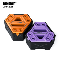 JAKEMY JM-Z21 X-Magic Cube Organisateur d'outils modulaire magnétique en plastique DIY, aimantateur/démagnétiseur, avec couvercle rabattable pour embouts de tournevis OEM/ODM