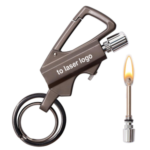 Encendedor de metal para acampar al aire libre, iniciador de fuego con pedernal, encendedor de llavero impermeable, encendedor permanente de supervivencia, regalo EDC - Product Image 2