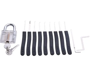 Huanyu ชุดกุญแจล็อคแบบ SUS304 17/24/30ชิ้น, ชุดอุปกรณ์แม่กุญแจสีดำ<span class=keywords><strong>2</strong></span>อันสำหรับผู้เชี่ยวชาญด้านความปลอดภัย - Product Image 4