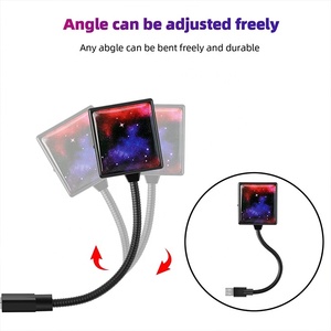 Xoay tự động hai màu 360 độ °   Đèn <span class=keywords><strong>LED</strong></span> nội thất ô tô USB Đèn <span class=keywords><strong>LED</strong></span> nội thất ô tô đa năng Điều khiển bằng giọng nói Phụ kiện nhấp nháy thở - Product Image 5