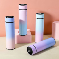 Botella de Agua Inteligente de Acero Inoxidable de 500 ml con Aislamiento al Vacío de Doble Pared, Diseño Moderno para Beber Directamente y Pantalla Digital LED de Temperatura