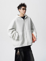 Sac à dos tridimensionnel lourd pull à capuche hommes femmes hiver imprimé éponge française imperméable Cardigan ample