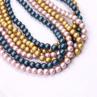 Perles de verre mates noires, blanches, dorées, bleu marine de 8 mm, finition givrée de qualité supérieure pour bijoux de luxe et décoration élégante, disponibles en vrac