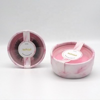 Boîte rond en papier vide pour faux cils, Logo personnalisé, boîte en carton rose, 50 unités
