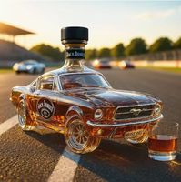 Nouvelle bouteille de whisky en verre Mustang Police, design minimaliste moderne, fabriquée en Chine, pour l'exportation.
