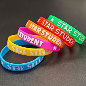 Factory Wholesale Star Student Silicone Wristband School Reward Gift Student Party Inspirational Rubber <b>Bracelet</b> - Product Image 3