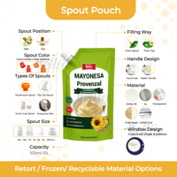 Sachet Doypack refermable en aluminium de qualité alimentaire avec bec verseur pour purée de fruits et yaourt, impression personnalisée, 70g 90g 100g 180g