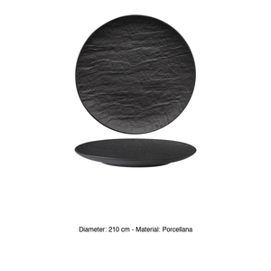 Plato de Cena M1934, Efecto Piedra Negro, Porcelana, 21 cm, para Restaurante, Catering, Hotel, Suministros al por Mayor - Product Image 3