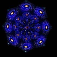 Canopée UV Luminescente Mandala Fleur Bleue Sacrée, Décoration de Plafond Fluorescente pour Fête Hippie, Canopée Réactive aux UV