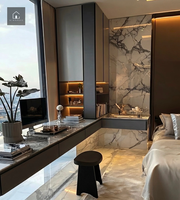 XINGRUO Coiffeuse de luxe moderne sur mesure avec meuble de rangement pour chambre, dressing, appartement, hôtel, villa et projets