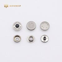 HONMEO 4-Piece Grosir Kancing Tekan Logam Kustom Paduan Seng dengan Lapisan Logam 10mm untuk Penggunaan Pakaian Set Kancing Tekan