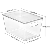 Boîtes de rangement empilables transparentes avec couvercles, boîtes de rangement en plastique de grande capacité avec poignées