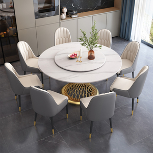 Modern Luxury <strong>Round</strong> Marble <strong>Dining</strong> <strong>Table</strong> and Chair <strong>Set</strong> <strong>4</strong> 6 8 Seats Metal Sintered Stone Full Furniture Restaurant Classic Design - Product Image 2