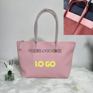 Women's Large Capacity Tote <b>Bag</b> <b>Black</b> Solid Color Zipper Closure Everyday Commuter <b>Bag</b> Waterproof Design - Product Image 2