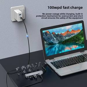 Многофункциональный портативный концентратор Type-C 6-в-<span class=keywords><strong>1</strong></span> для HD M1, док-станция <span class=keywords><strong>USB</strong></span> 3.0 для мобильных телефонов, ноутбуков, игровых консолей, в наличии - Product Image 3