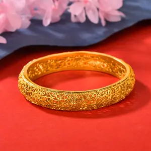 Simple Design Womens Bangles Bracelet Vietnam Gold Jewelry 18K /