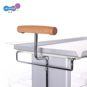 Meerlaagse Kapsalon <span class=keywords><strong>Trolley</strong></span> Met Houten Handvat Schoonheid Kapperskar Aluminium Frame Acryl Plank Voor Kapperszaak - Product Image 5