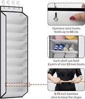 Organisateur de chaussures à suspendre sur porte à 10 niveaux, porte-chaussures suspendu pour porte avec de grandes poches profondes, capacité de 20 à 30 paires de chaussures