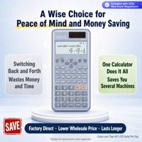 Calculatrice scientifique fx-991ES PLUS-2 Nouvelle 2ème édition Intégration Stationnaire Différentiel Matrice Équation Vectorielle Résolution Batterie Solaire