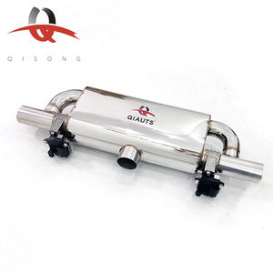 Silenciador trasero de válvula eléctrica universal de dos salidas tipo T de acero inoxidable para reacondicionamiento de automóviles deportivos - Product Image 1