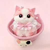 Joli jouet extensible en silicone géant en forme de chat, peint à la main, boîte mystère, pour habiller le grand chat dans un panier, cadeau de fête
