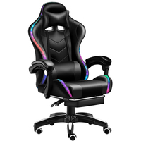 Divers Style Coloré Rvb Led Ordinateur Gamer Gaming Chaise de Massage avec Haut-Parleur