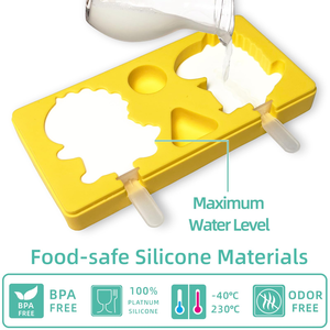 Food Grade BPA Free 4 Cavities Oval E Durable DIY Silicone Mould Popsicle Lolly Ice Cream Mold - Product Image 2